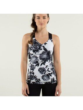 Lululemon Push Ur Limits Tank Brisk Bloom Black White / Black